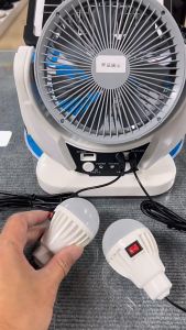 Runvictor Solar Desk Fan Portable Rechargeable Mini Fan with Light Lamp Outdoor Camping Handheld Kipas Suria