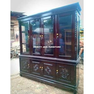 Rak Buku 4Pintu Jati /trinityjayafurniture