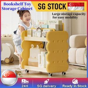 Bookshelf With Wheels Childrens Book shelf Multi-Functional Organizer Magazine Rack Storage Shelf