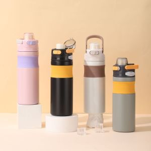 ALLUCK 600ml Water Bottles 316 Stainless Steel Dual Drinking Insulated Cup Trendy Portable Vacuum Mug for Outdoor