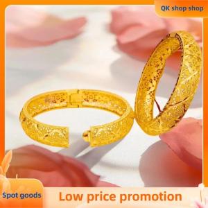 ✨QK shop✨ Women Charm Bracelet Bangle Hollow-out Flower Bangle For Middle East Vietnam Wedding Bridal Jewelry Gift