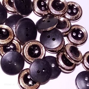 Kancing Kemeja Wanita Kancing ABS Black Gold