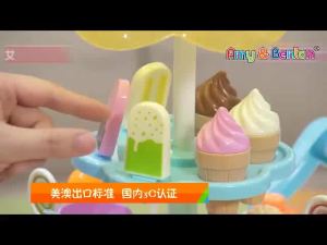 LZD  Simulation  Trolley Girl Candy Car Ice Cream Shop Supermarket Children Play House Toy Light Music
