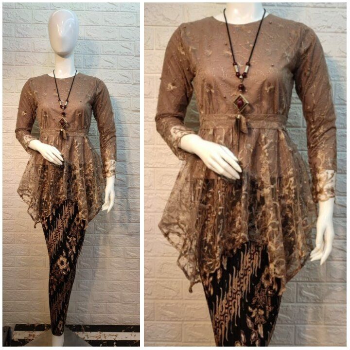 FREE HIJAB) SETELAN AURORA GURITA DAN ATASAN KEBAYA MODERN bahan