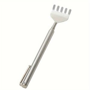 MICACOH Up To 19.69inch Back Scratcher Stainless Steel Retractable Itch Massage Tool Scratching Massage Kit Telescopic Itch Scratcher Old Person