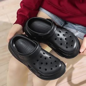 [Free Shipping] WomenS New Summer Casual Versatile Solid Color Closed-Toe Thick-Soled Height-Increasing Non-Slip Beach EVA Sandals