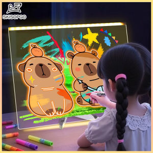 SKISOPGO LED Luminous Drawing Board Toys USB LED Night Light With Stand Erasable Message Note Board Kids Gift