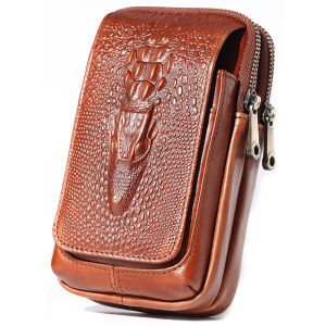 Piuncle Brand Fashion Genuine Leather Mens Waist Belt Phone Pouch Bag Fanny Packs Mens Belt Cell Phone Waist Bags Designer Fanny Pack For Mobile Phone Pocket Cow Leather Pouch Hip Bum Bag Natural Cowhide Belt Hook Bag Pouch Sling Bag Money Purse Dad Bag