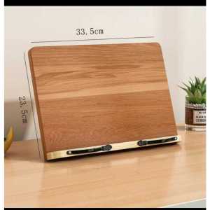 Adjustable Angle Book Holder Tray Multi-Position Support Foldable Reading Rest Tablet 8 Modes with Clip Wooden Reading Stand