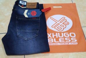 CELANA JEANS DENIM PANJANG PRIA DEWASA TERBARU- CELANA JEANS PANJANG PRIA SLIM FITT TERBARU HUGO BLESS  JEANS PRIA SLIM FIT HUGOBLESS JEANS DENIM