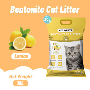 FOLOPETS 7.3KG/10L Bentonite Cat Litter Sand Premium Cat Litter Sand Eliminates Odor Lavender/Lemon/Charcoal/Coffee/Green Tea