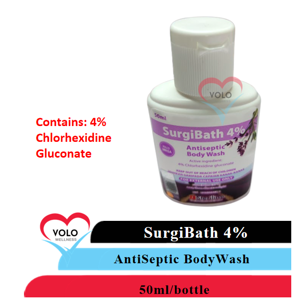 SurgiBath 4 (Antiseptic Body Wash) 50ml/bottle Lazada