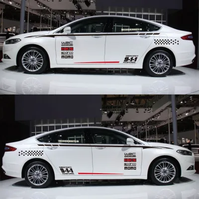 Bộ tem dán sườn xe ô tô sport 911 (1 bộ dán 2 bên)