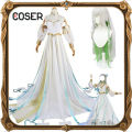 【COSER 77】Genshin Impact The Greater Lord Rukkhadevata Cosplay Costume Nahida Water Spun Yarn Dress Wig Ear Tattoo Necklace Hairpin Sumeru. 