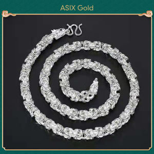 ASIX GOLD New 925 Silver Plated Dragon Necklace Hip Hop Mens Jewelry Durable Anti Tarnish Non Fade Lightweight Luxury Gift for Men