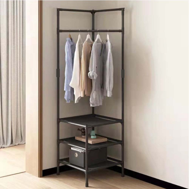 2 LAYER CORNER RACK 2 Layer Corner Hanger Rack Coat Garment Hanging