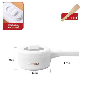 MEEVIDA Electric Cooker Mini Rice Cooker Hot Pot Non Stick Frying Wok Pan with Steamer