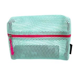 DOWNA Nylon Mesh Cosmetic Bag Portable Mesh Cosmetic Storage Bag Candy Color Zipper Closure Travel Sundries Bag Multifunction Storage