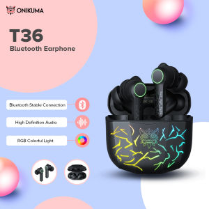 Onikuma T36 TWS Gamer Ear Buds Wireless Stereo Magnetic Charging Earphone In Ear Gaming Headphones  Earbud Headset