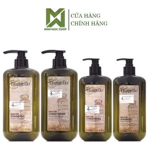 Dầu gội xả siêu mượt Dangello Keratin 500 - 800ML phục hồi siêu mượt chuẩn salon tại nhà chính hãng