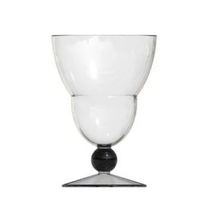 FFBH Vintage Black Bead Stemmed Glass Cup Glass Dessert Iced Coffee Goblet Drinkware for Espresso Cocktail Dessert Ice Cream Cup Gift Y5R7K
