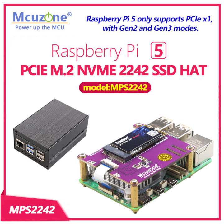 【Big-Sales】 Mps2242 Pcie M.2 Nvme Ssd Hat For Raspberry Pi 5 Support ...