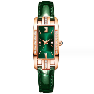 Korean fashion ladies quartz square watch / green strap vintage trend watch