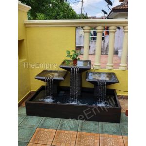 S3 Brown 5x2.5 / 5x3 Sandstone Water Pond Fountain Garden Water Feature Balinese 风水流水喷泉瀑布池 Deco Fish Waterfall Home