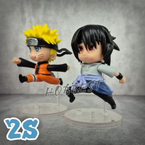 Action Figure NARUTO CHIBI isi 2 pcs - Miniatur Topper Kue Pajangan Mainan Sasuke Akatsuki Kakashi