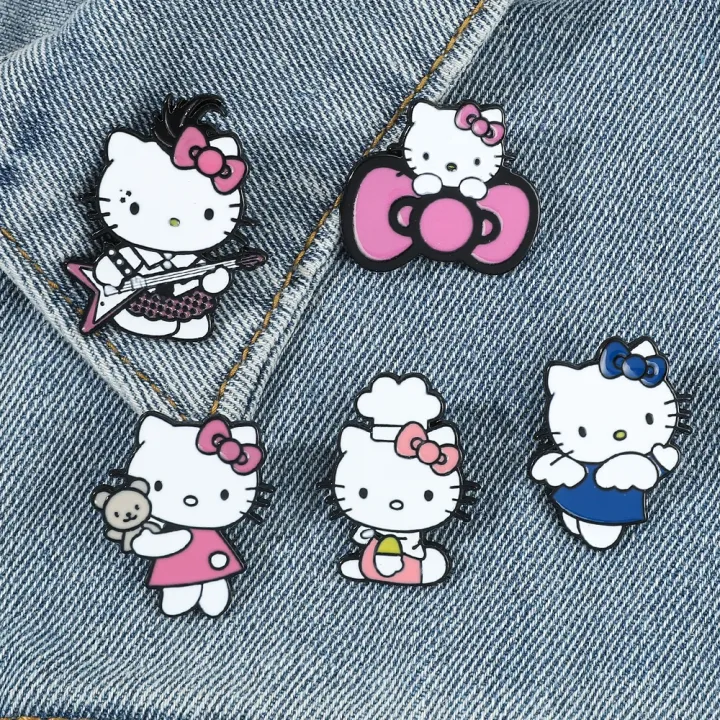 Hello Kitty Brooch cute cartoon pin student bag decoration pendant ...