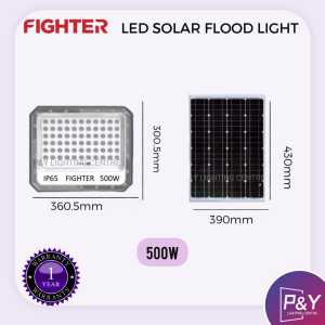 FIGHTER IP65 700LM-4100LM 6500K LED SOLAR FLOODLIGHT C/W REMOTE CONTROL [100W/200W/300W/400W/500W] (READY STOCK)