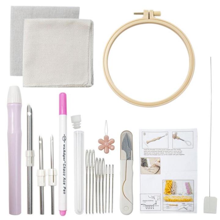 Punch Needle Kit Lightweight Needle Punch Kit Embroidery Punch Needle Kit with Adjustable Needle Punch Stainless Steel Punch Needle Tool for Wallet Clothes Insole masterly