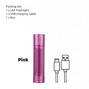 Alonefire SV127 Led Mini Portable Flashlight Travel Lamp USB Rechargeable Child Torch White Light