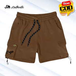 Shorts Fleece Casual Erigo dengan Motif ERG dan Kantong Samping - Nyaman & Elastis - Size M-XXL
