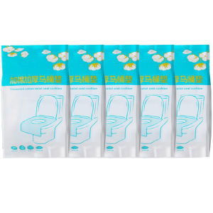 20Pcs Disposable Toilet Seat Cover Adhesive Type Independent Packaging Portable Hotel B&B Thickened Non-woven Toilet Seat Cushion Paper Bathroom Toilet Accessories