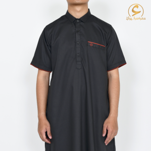 The Hamza - Jubah Pria Basic Gamis Pria Dewasa Lengan Pendek Baju Jubah Pria Polos