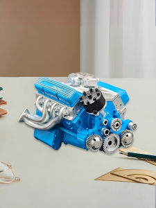 New V8 Engine Model Ornament Simulation Engine Figurine Creative Car Desktop Decoration Collectible Automotive Display Piece Interior Accessories Gift
