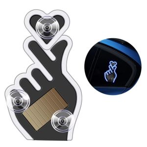 YRNGJ Light/Vibration Sensing Love Car Window Light Heart-Shaped Solar-Powered Wireless Interior Ambient Light DIY Wireless Suction Cup LED Triangle Car Lamp Car Interior