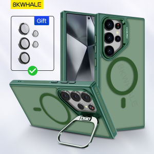 BKWHALE Magnetic Phone Case For Samsung Galaxy S26 Ultra S24 Ultra S25 + S25 Ultra S25 + S24+ S25+ S26+ With lens bracket Back Cover Matte Translucent Casing