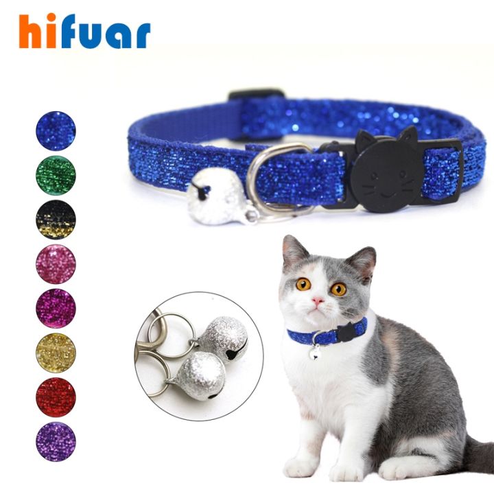 【cw】 8 Color Cute Bell Collar For Cats Dog Collar Teddy Bomei Dog 