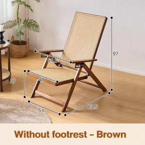 Bamboo Premium Folding Chair Leisure Chair Lazy People Can Lie And Sit Dual-Purpose Lounge Chair Bedroom Living Room