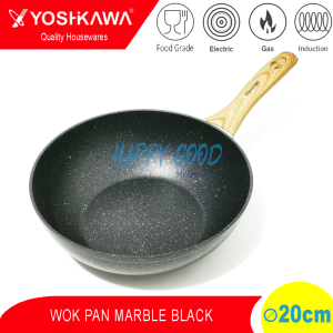 YOSHIKAWA 20cm WOK/PANCI/PENGGORENGAN TEFLON/MARBLE 5 Varian