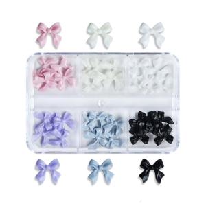 Simple Trendy Net Red Bowknot Nail Art Decorations Resin Long Ribbon Fashion DIY Crafting Accessories 3D Bows Ornaments