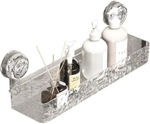 HERA HANGER RAK GANTUNG KAMAR MANDI TRANSPARANT AKRILIK RAK SABUN TEMPEL DINDING SERBAGUNA