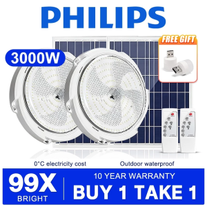 PHILIPS 3000W Solar Ceiling Light BUY 1 TAKE 1 Led Solar Light indoor With Remote Solar Ceiling Lamp