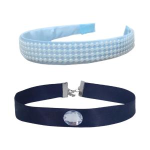 Eye Catching Princess Artificial Pearls Headband Choker Set for Little Girl Pretend Play Game Festival Celebration Props