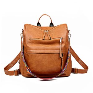 huowa Fashionable PU Leather Backpack for Women - Perfect for Travel and Everyday Use
