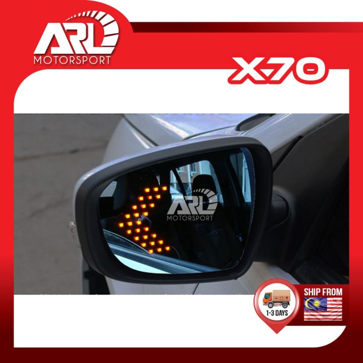Proton X70 Blue Side Mirror With LED Signal Wide Angle Sight Rear View
