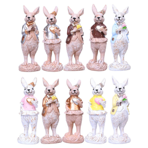 Resins Easters Ornaments Resins Rabbit Desktop Ornaments for Home Festival Tabletop Decoration Supplies