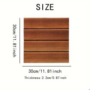 Solid Wood Interlocking Floor Tiles 10ft x 10ft Wood Deck Tiles Indoor Outdoor Garden Balcony Decorative Floor Tiles